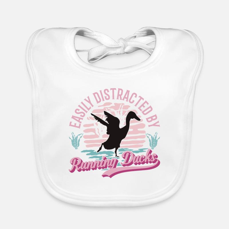 Easily distracted by Running Ducks Laufente Organic Baby Bibs