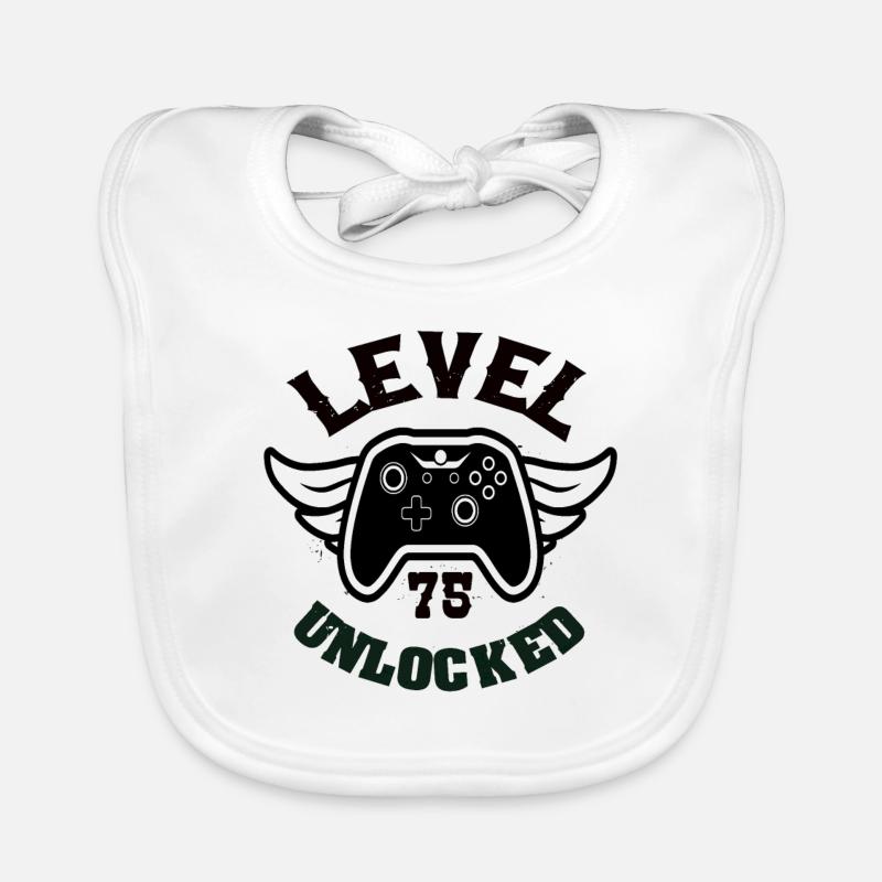 Level 75 Unlocked 75 Birthday Organic Baby Bibs