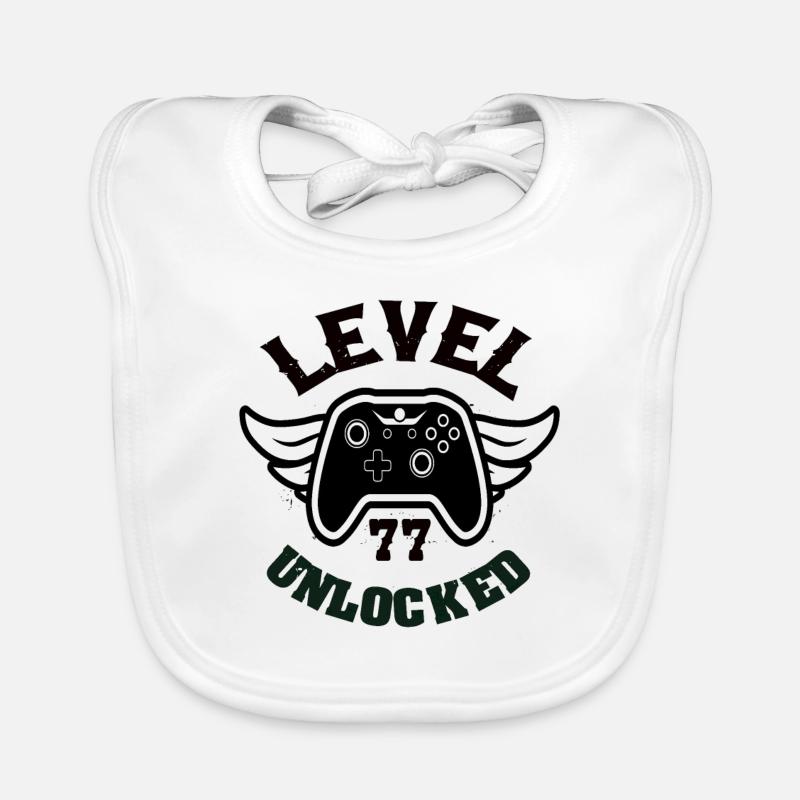 Level 77 Unlocked 77 Geburtstag Baby Bio-Lätzchen