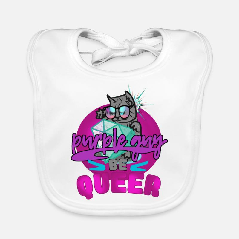 Queer - Chat mignon Bavoir bio Bébé