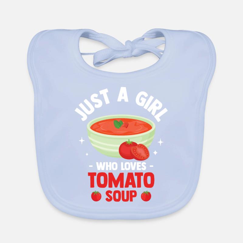 Nur ein Mädchen, das Tomatensuppe liebt Baby Bio-Lätzchen