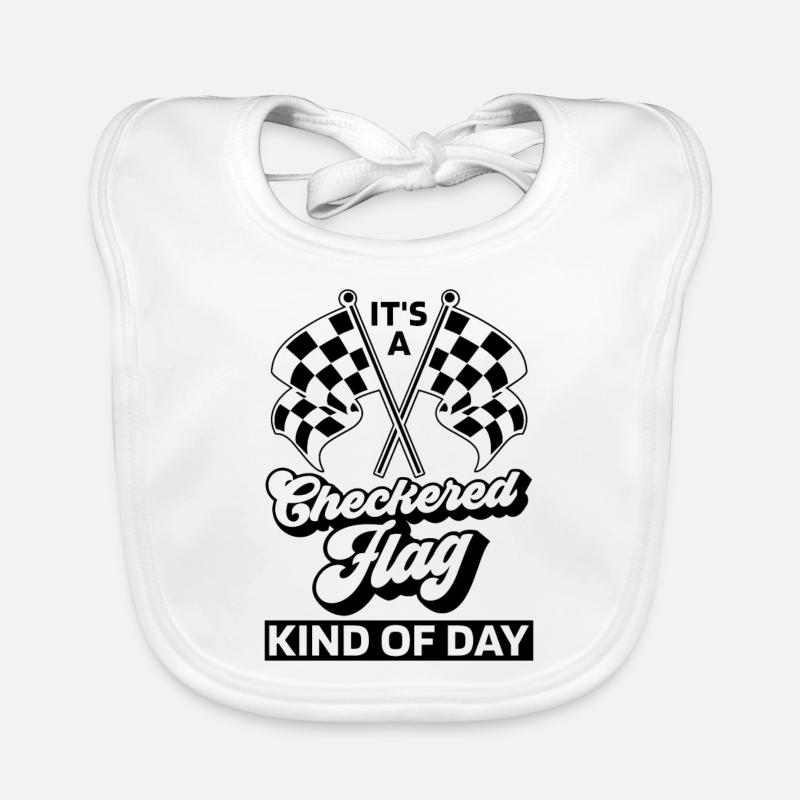 C’est une sorte de drapeau à damier de course de kart de piste Bavoir bio Bébé