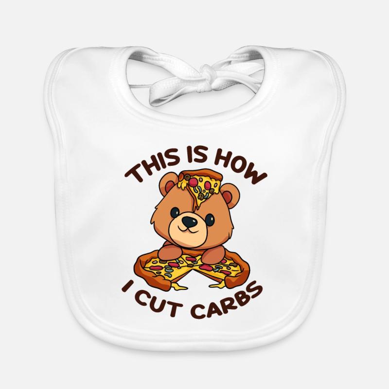 Carbohydrates Count Bear Pizza Organic Baby Bibs