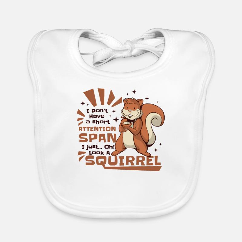 Don't Have A Short Attention Span Fox Squirrel Organic Baby Bibs