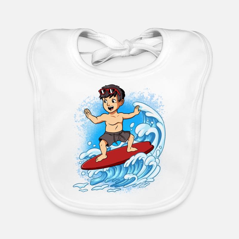 Wave surfers Surfers Surfers Organic Baby Bibs