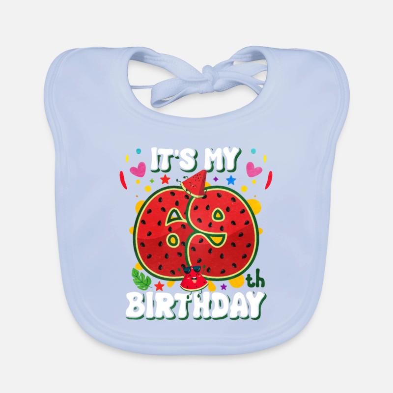 69e anniversaire de la pastèque Bavoir bio Bébé