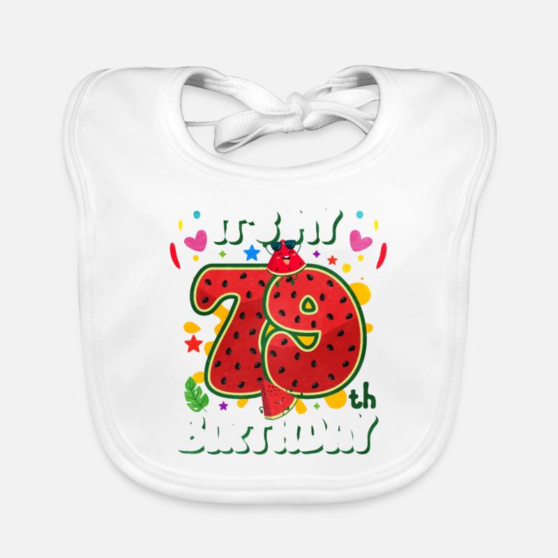 79e anniversaire pastèque Bavoir bio Bébé