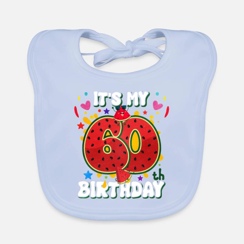 60e anniversaire Pastèque Bavoir bio Bébé
