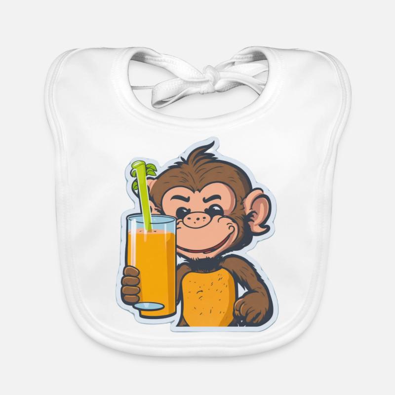 Affe Schimpanse Ape Monkey Comic Cartoon Baby Bio-Lätzchen