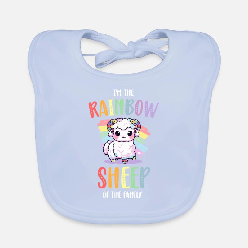 Rainbow Sheep LGBT Lesbian Gay Community Pride Bavoir bio Bébé