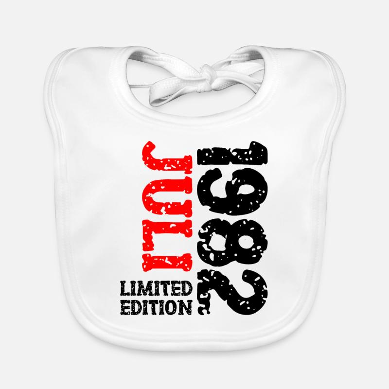 1982 Juli Limited Edition Geburtstag Geschenk Baby Bio-Lätzchen