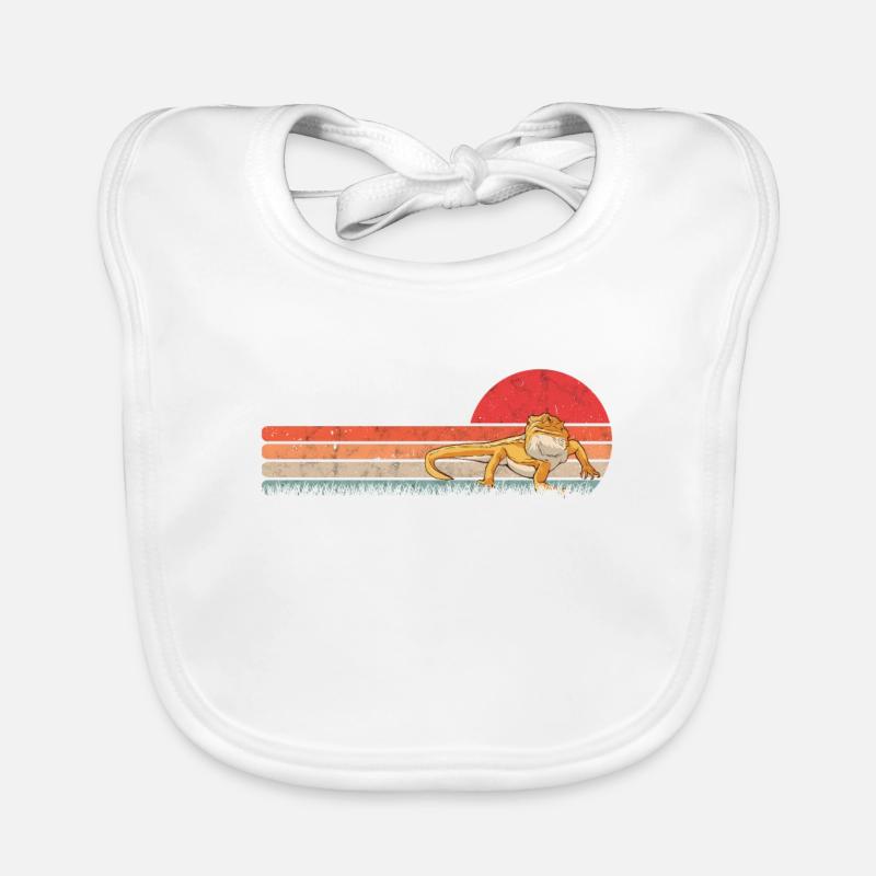 Bearded Dragon Retro Organic Baby Bibs