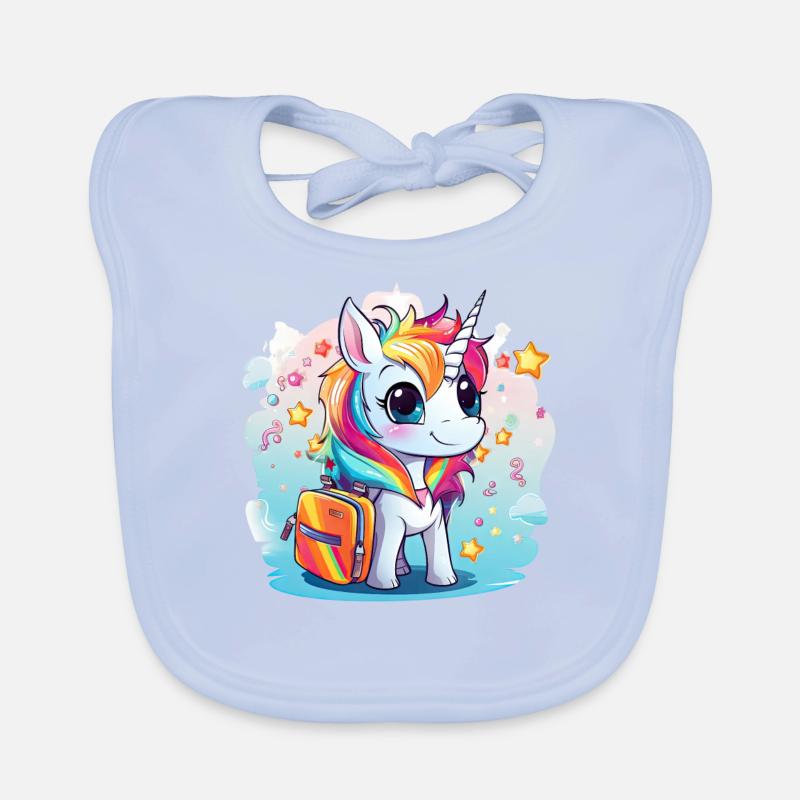 Einhorn Schulkind Einschulung Mädchen Geschenk Baby Bio-Lätzchen
