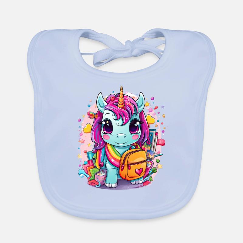 Einhorn Schulkind Einschulung Mädchen Geschenk Baby Bio-Lätzchen