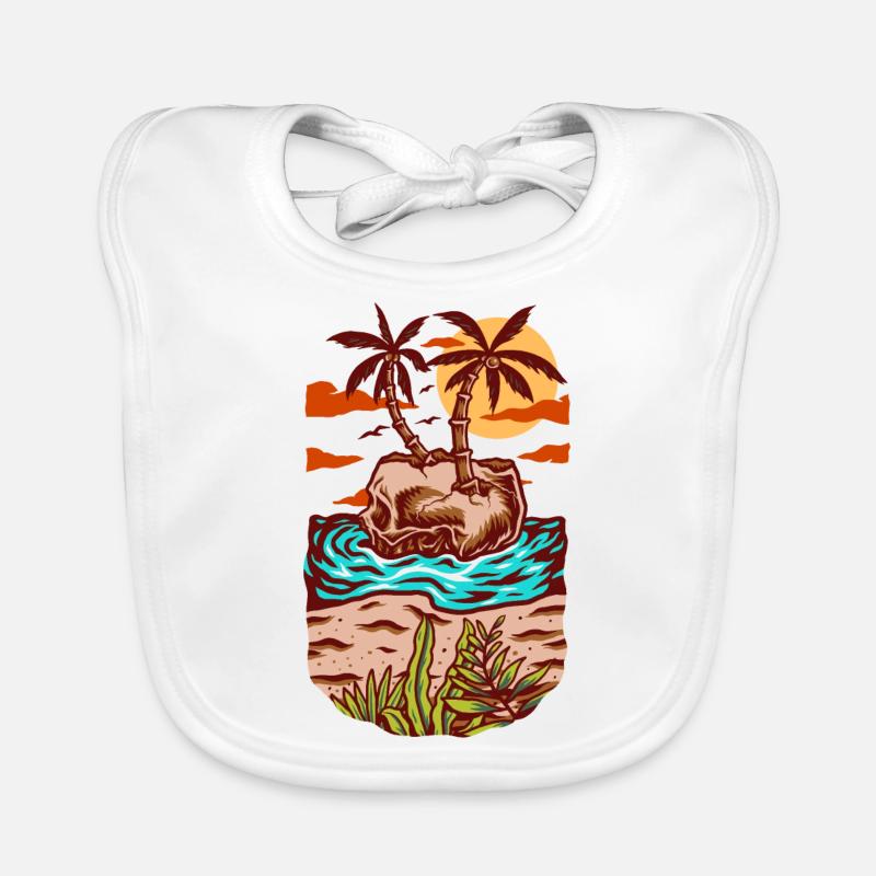 Plage d’été Skull Bavoir bio Bébé