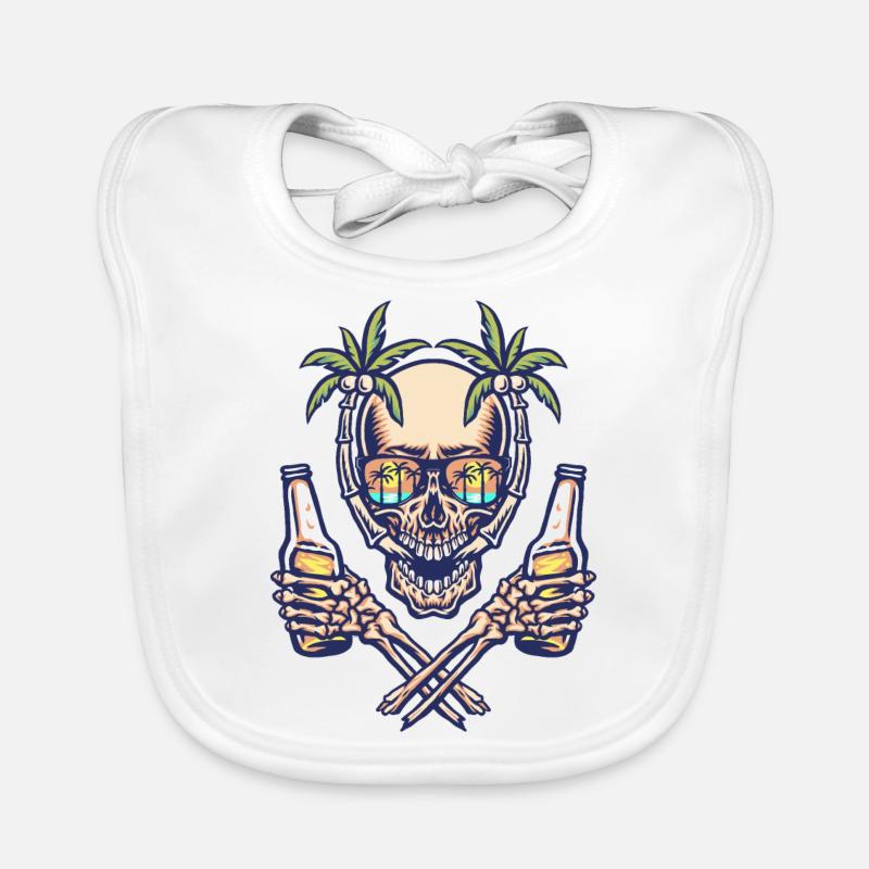 Skull summer beach Organic Baby Bibs