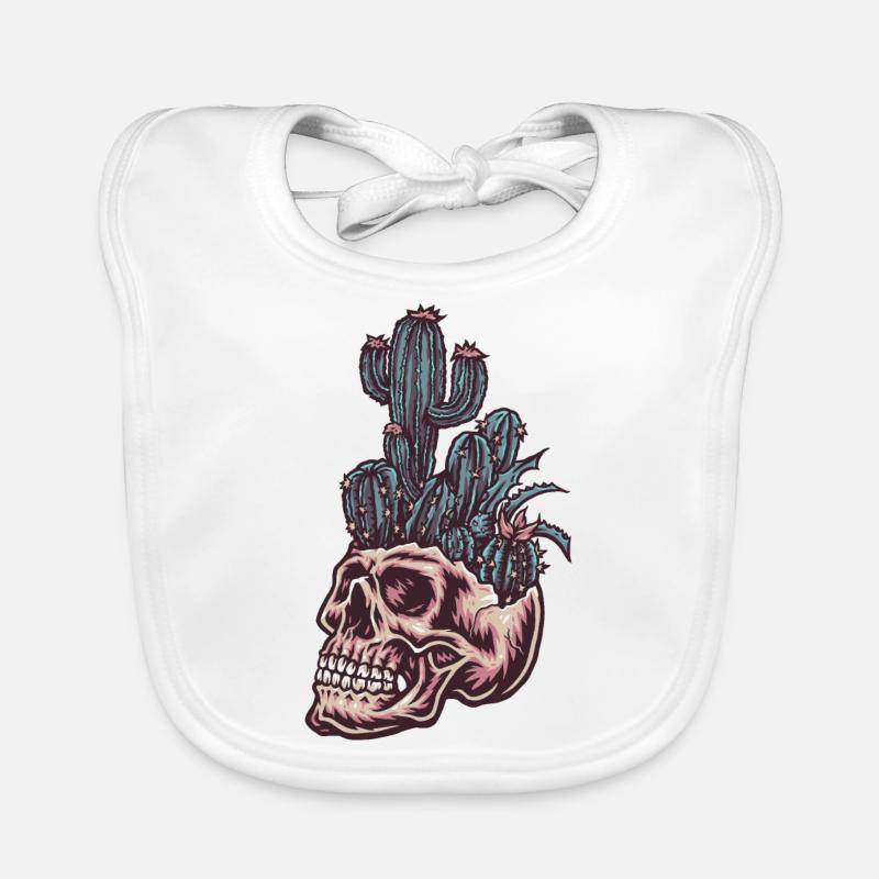 Skull with cactus Organic Baby Bibs