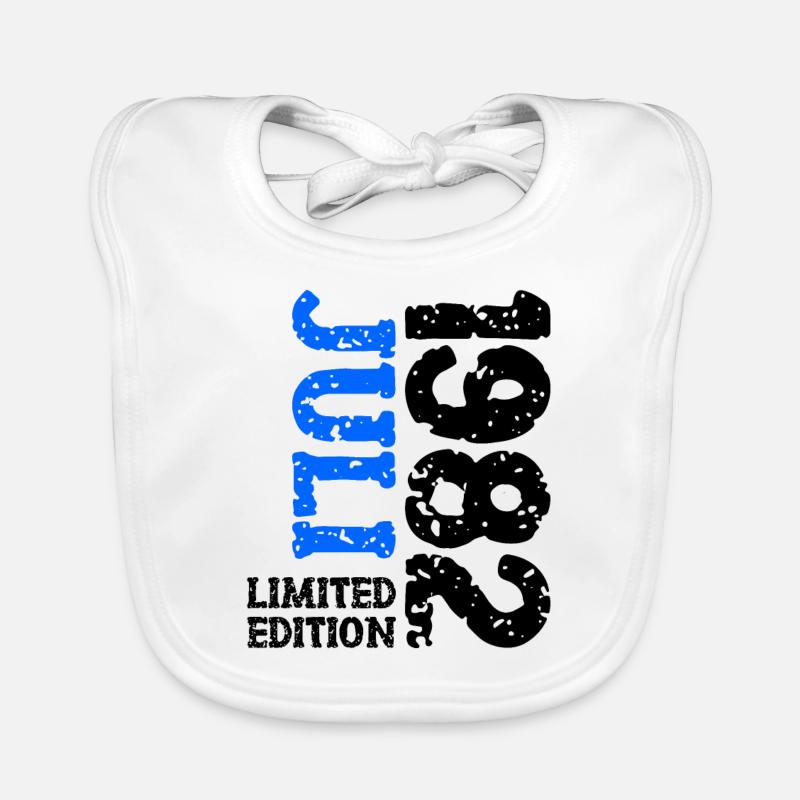 1982 Juli Limited Edition Geburtstag Geschenk Baby Bio-Lätzchen