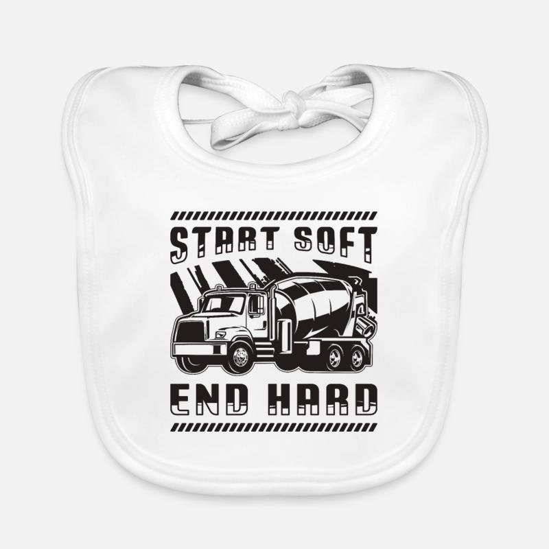 Start Soft End Hard Masonry Concrete Finishers Baby Bio-Lätzchen