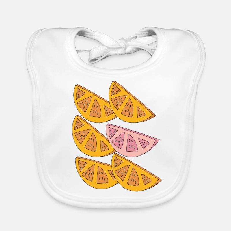 Orange carvings 6-fold Organic Baby Bibs