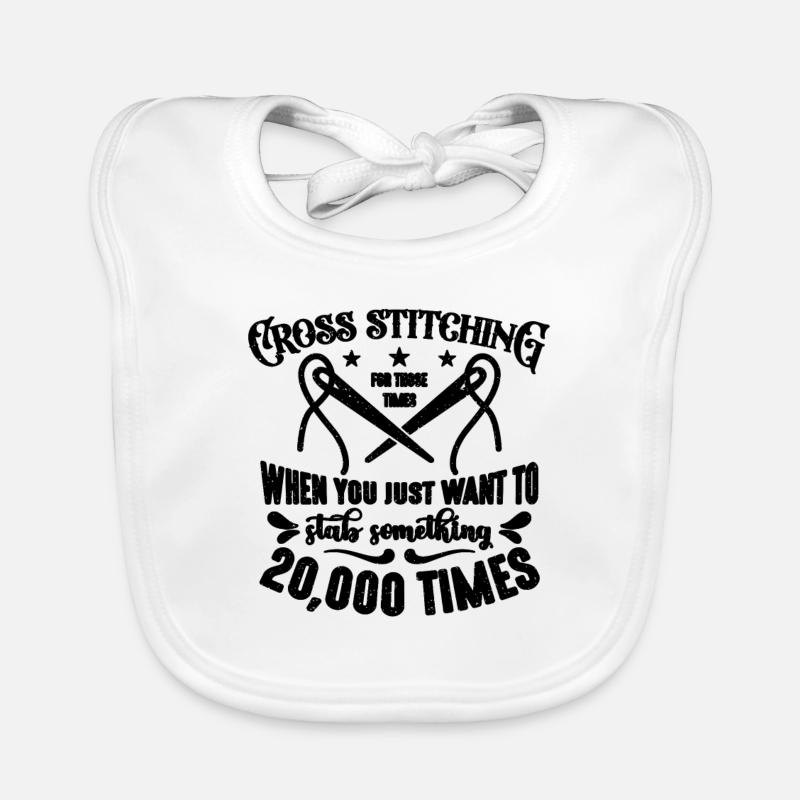 Cross Stitching For Those Times When Needlepoint Organic Baby Bibs