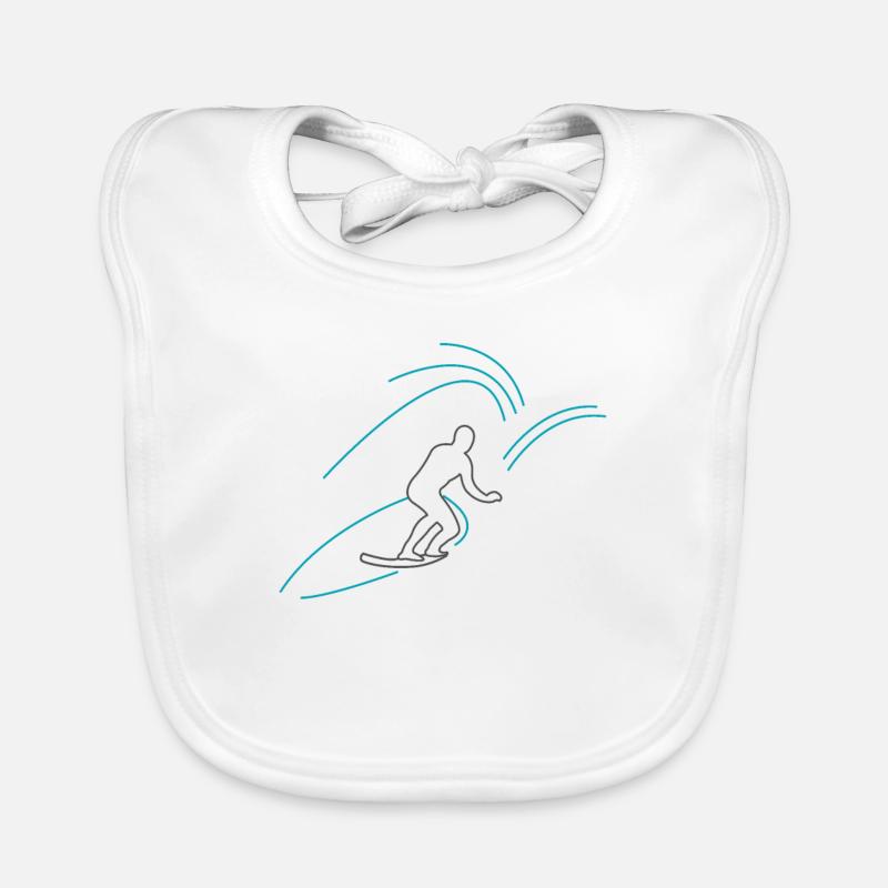 Surfer comic style Organic Baby Bibs