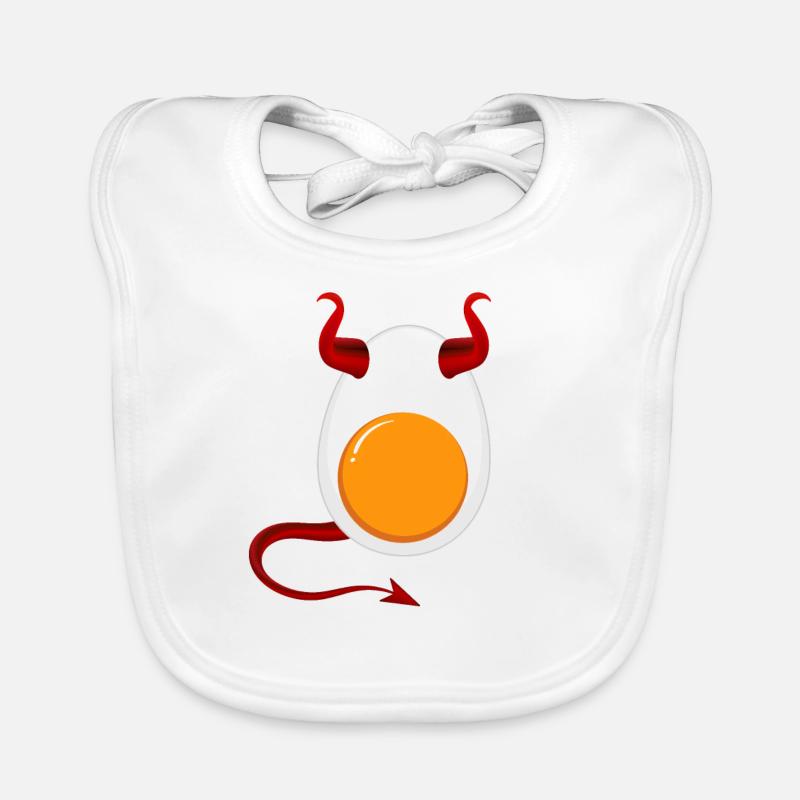 Funny Halloween Devil Egg Food Lover Spooky Organic Baby Bibs
