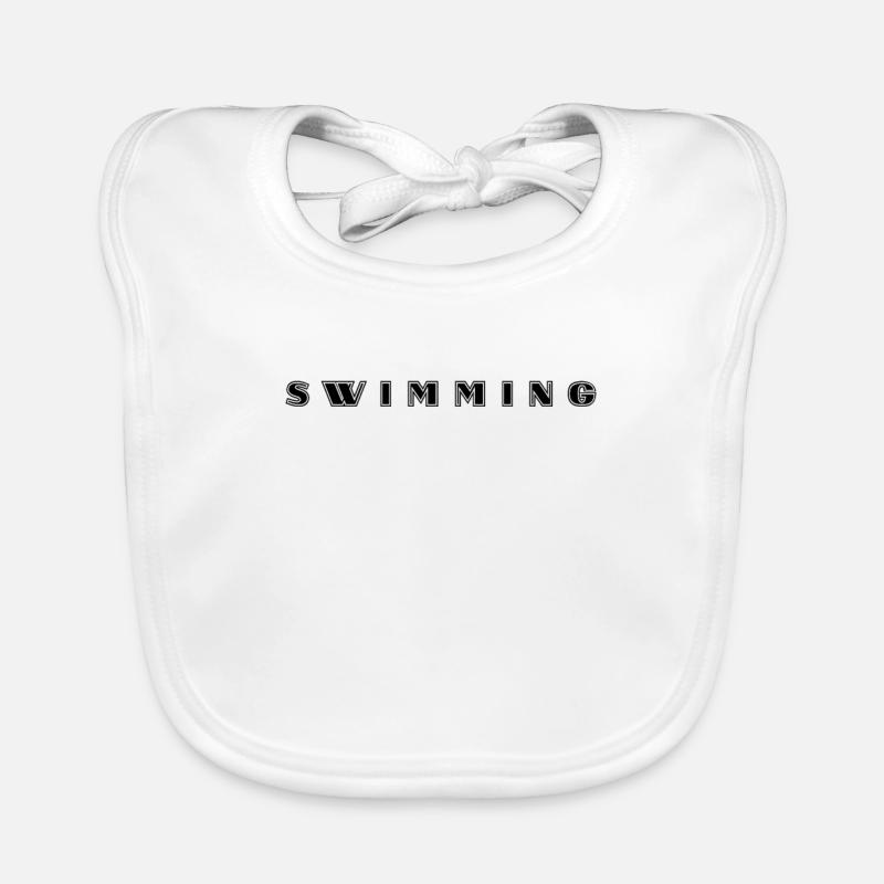 Schwimmen Schriftzug Baby Bio-Lätzchen
