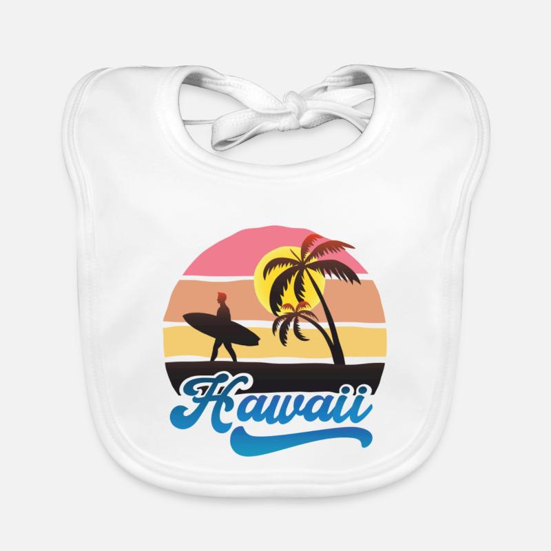 Hawaii Surf Sunset Beach Design Baby Bio-Lätzchen