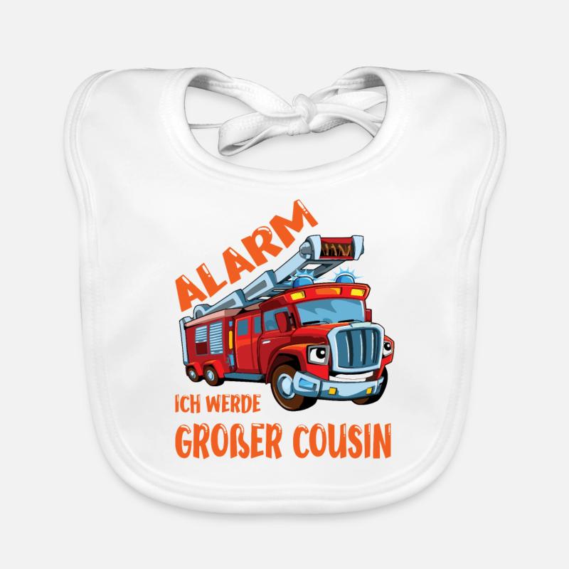 Ich Werde Großer Cousin Feuerwehr bald Cousin Baby Bio-Lätzchen