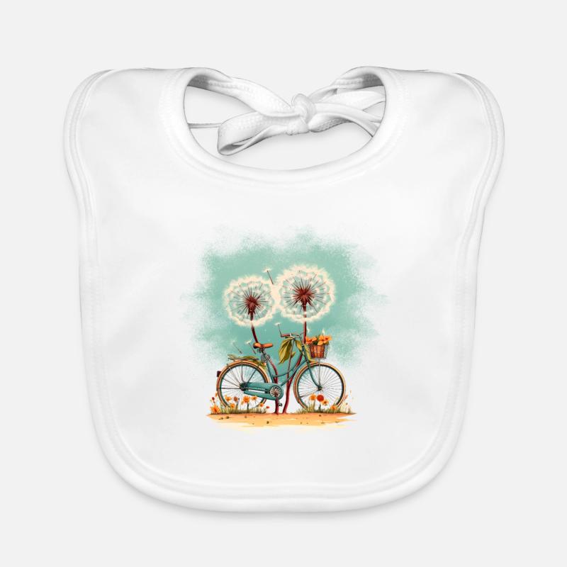 Bicycle connected to dandelion Organic Baby Bibs