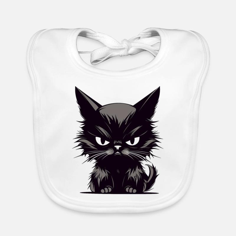 Chats agacés Chat Evil House Tiger - Bavoir bio Bébé - blanc