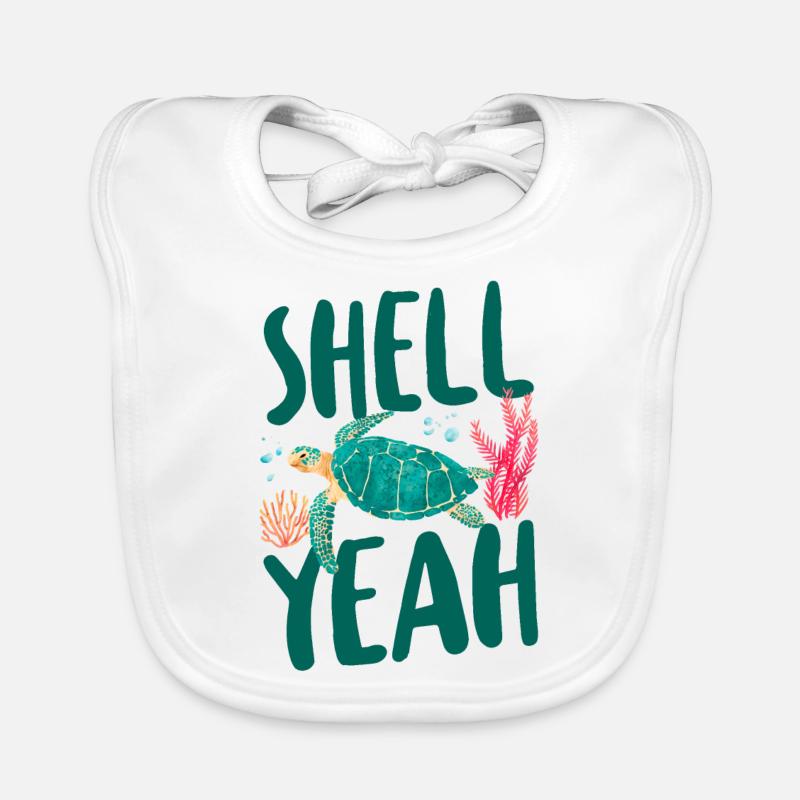 Sea Turtle Tortoise Pun Shell Yeah Baby Bio-Lätzchen