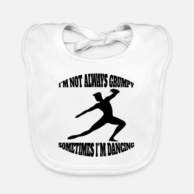 Danseur Cours de danse Ballet Cadeau Danse de salon Danse de salon - Bavoir bio Bébé - blanc