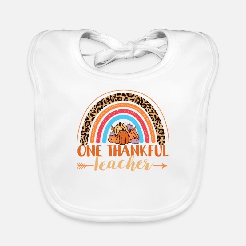 A Grateful Teacher Rainbow Leopard Teacher Organic Baby Bibs