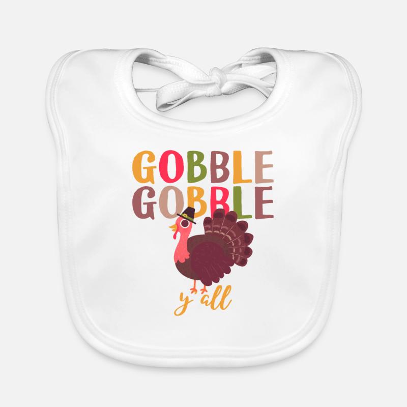 Gobble Gobble Yall Cute Happy Turkey Day Funny Baby Bio-Lätzchen