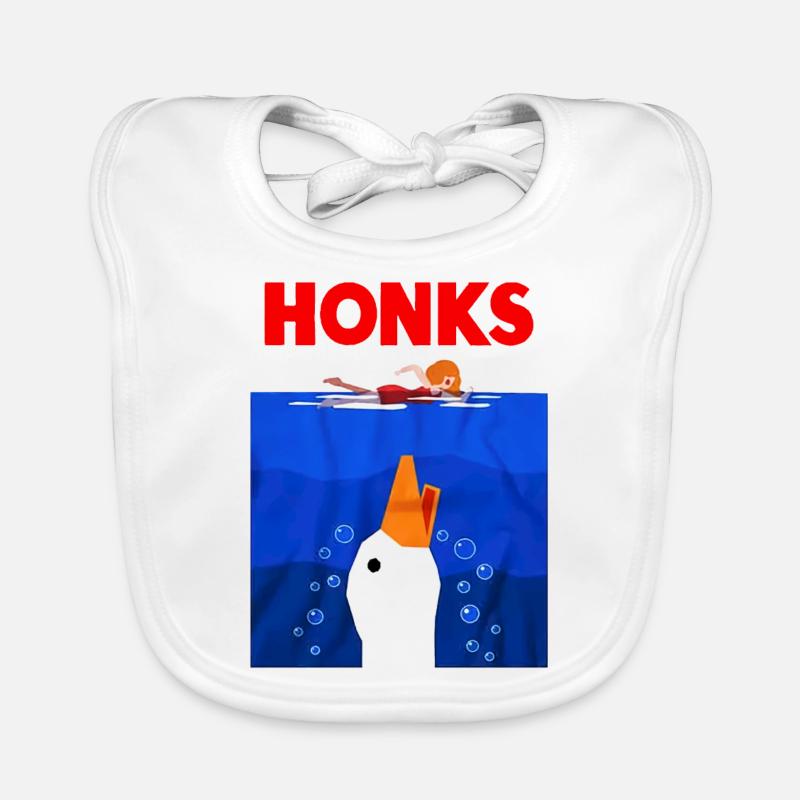 Honk Jaws Funny Goose Duck Organic Baby Bibs