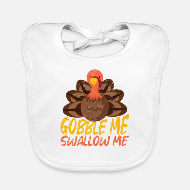 Gobble Me Swallow Me Funny Thanksgiving Dinner Bavoir bio Bébé