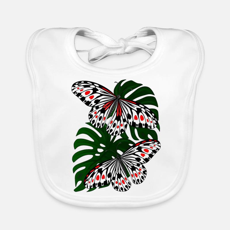 Papillon Noir Blanc Moth Papillon Bavoir bio Bébé
