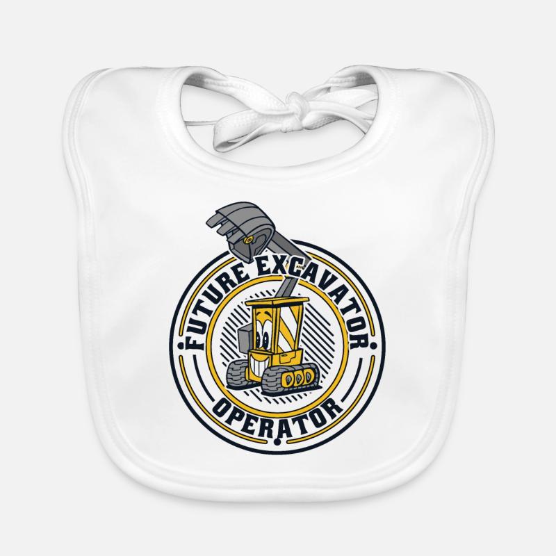 Future Excavator Operator Excavator Duty cycle crawler crane Organic Baby Bibs