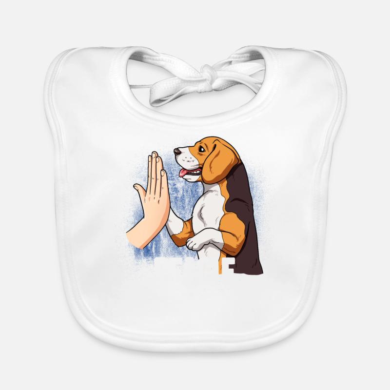 Beagle - Bavoir bio Bébé - blanc