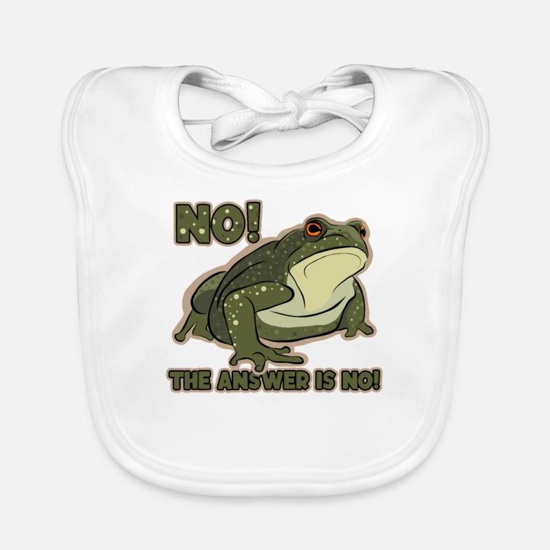 The Answer Is No Tadpole Tree Frog Toad Organic Baby Bibs