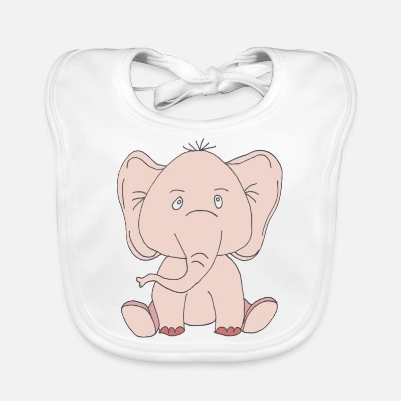 elefant rosa Baby Bio-Lätzchen