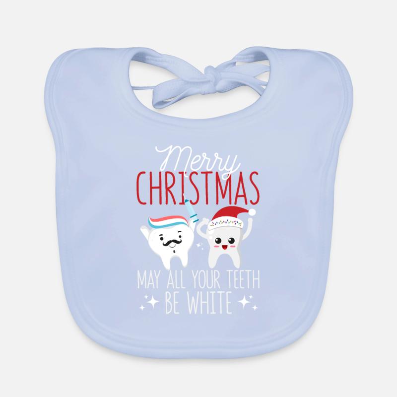Merry Christmas May all your teeth be white Organic Baby Bibs
