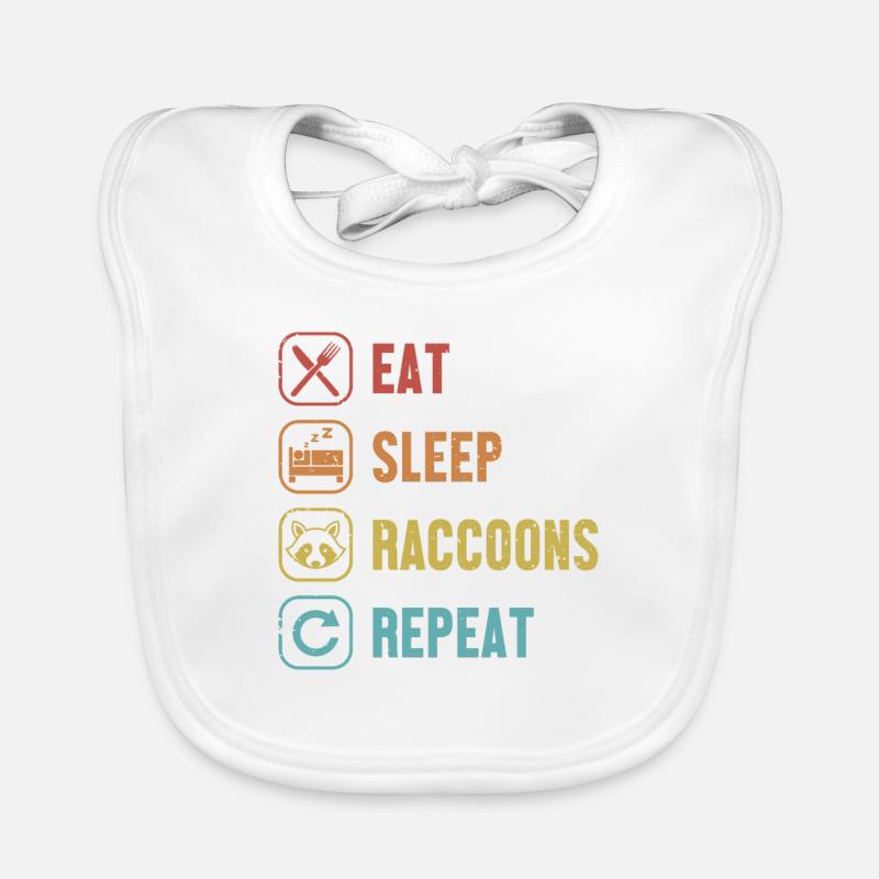 Manger Dormir Ratons laveurs Répéter Trash Panda Queen Bavoir bio Bébé