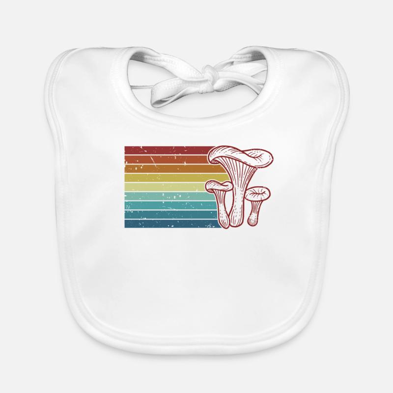 Rétro cueillette Champignon d’identification de la recherche de nourriture Bavoir bio Bébé