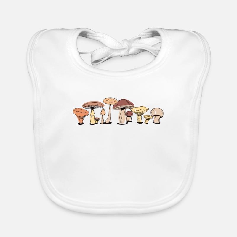 Foraging Identification Picking Hunter Mushroom Organic Baby Bibs