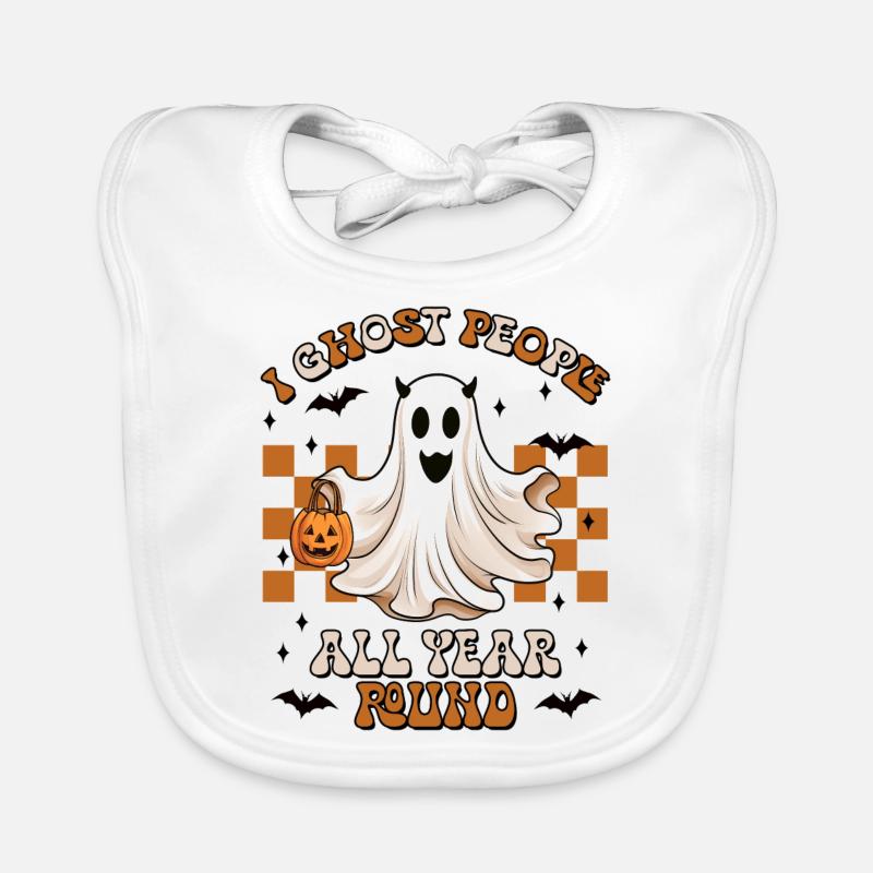 Halloween I Ghost People All Year Round Organic Baby Bibs