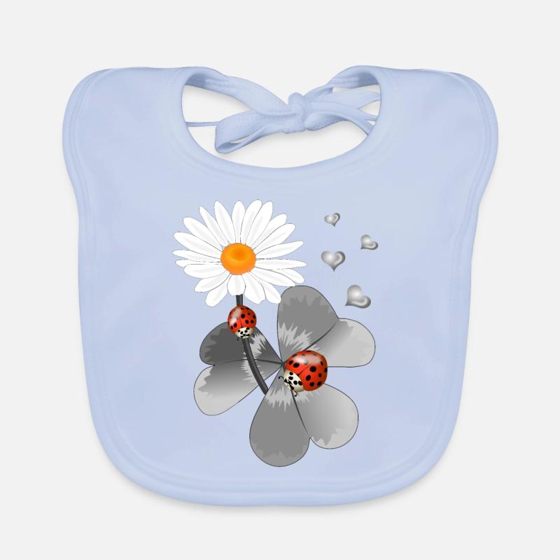 Clover with ladybug Organic Baby Bibs