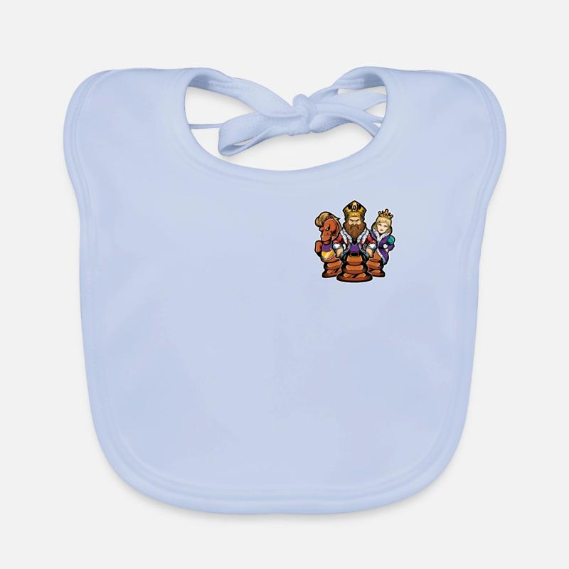 Chess Logo Emblem Queen Player Grandmaster Chess Organic Baby Bibs